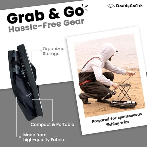 DaddyGoFish Kids Fishing Pole - Rod Reel Combo Tackle Box Starter Set - First Year Small Dock Gear Kit for Boys Girls Toddler Youth Age Beginner Little Children Junior Anglers - color: Black (Complete Set), size: 4ft