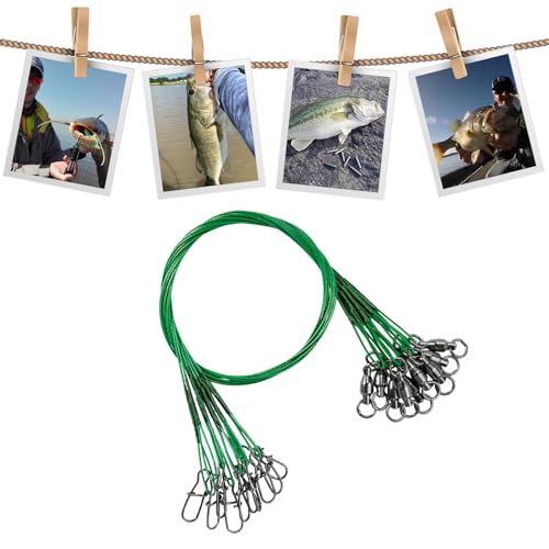 AMYSPORTS Wire Stainless Fishing Leader Steel High Strength Fishing Leaders Freshwater Lures Saltwater Fishing Leader Wire Black Nickel - size: #1 (9.8in-50lb) 20pcs