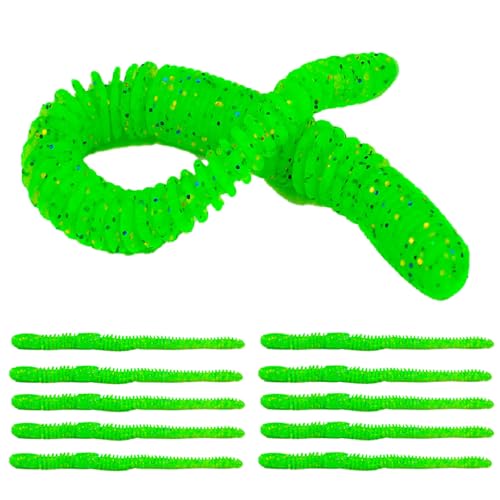 10Pcs/4.7'' Worms for Bait Bass Fishing, Soft Lures Plastic Noodle Wacky Worm Earthworm Silicone Threaded Bait for Ned rig, Fishing Lure Kit for Freshwater Saltwater - color: B