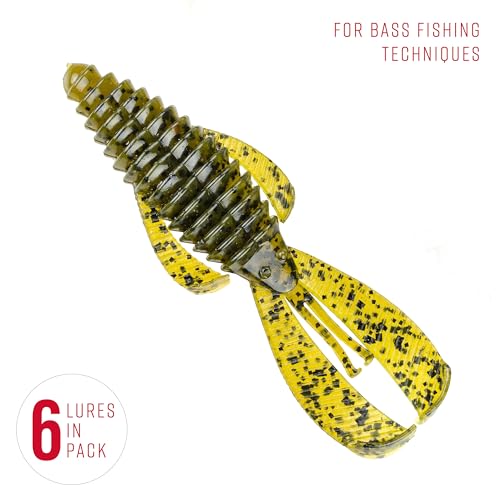 Strike King Rage Bug Fishing Lure, Soft Plastic Grub, Unique Design, Subtle Action - color: Summer Craw