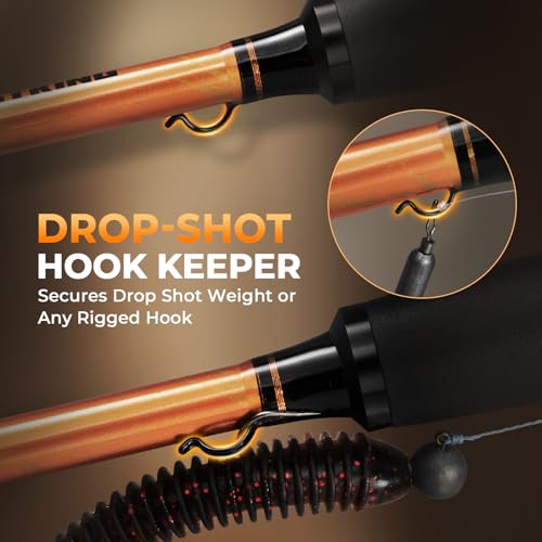 KastKing Lethal Blaze Twin-tip Fishing Rod and Reel Combo, Spinning & Baitcaster Combo, Flame Pattern Design, IM6 Graphite 2Pc Rod with Backup Tip Section, Stainless-Steel Guides, EVA Handle - style: Spin-7'4" Mh-3000 Reel (2pcs+extra Tip)