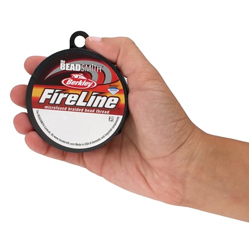 The Beadsmith Fireline by Berkley – Micro-Fused Braided Thread – 8lb. Test, .007”/.17mm Diameter, 50 Yard Spool, Smoke Grey – Super Strong Stringing Material for Jewelry Making and Bead Weaving - color: Smoke Grey, size: 8lb, .007”, 50 yard