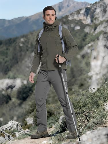 Men's Hiking Cargo Pants Waterproof Lightweight Quick Dry Outdoor Work Fishing Mountain Travel Stretch Pants - color: Dark Grey, size: 30