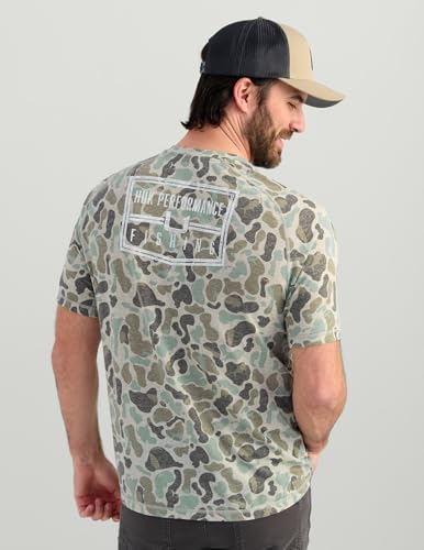 HUK Men's Drift Short Sleeve Lightweight Jersey Crew, Performance Fishing Shirt with UPF Sun Protection - color: Volcanic Ash, size: Small