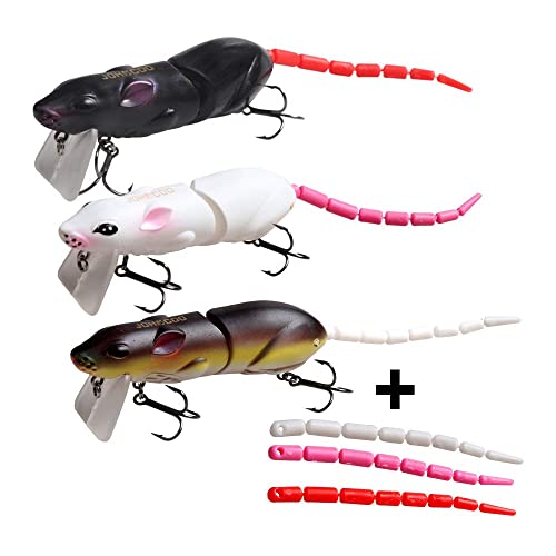 JOHNCOO Swimbait Hard Artificial Baits Mouse Fishing Lures Multi Jointed Fishing Lures Kit for Pike Bass - color: #F