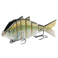 BASSDASH Bone Swimbait Multi Jointed Hard Fishing Lure for Bass Trout Bluegill Pike with Angled Cut Segments - color: Emerald Shiner