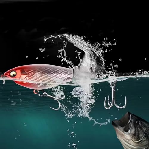 5Pcs Premium Top Water Fishing Lures, Fishing Lure for Bass with Soft Propeller Tail for Catfish,Pike Perch, Bass, Lures for Freshwater or Saltwater