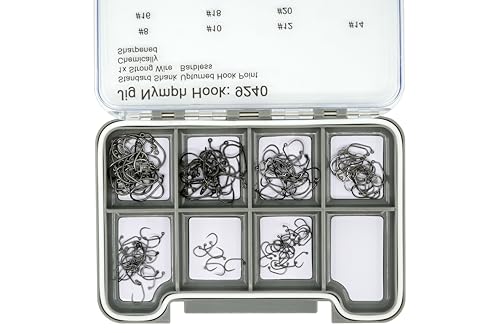 Kingfisher Fly Tying Wide Gap Barbless Jig Euro Nymph Fly Tying Hook – High Carbon Steel Barbless Hooks for Standard Euro Nymph Patterns - size: #10-100 PK