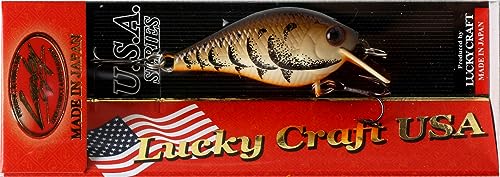 Lucky Craft LC 0.3 Squarebill Crankbait, Silent Fishing Lure for Bass Trout and Pike, Made in Japan, Freshwater Fishing Gear, Hard Bait Bass Lures, 507 All Brown Craw