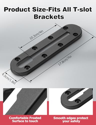 Mellbree Kayak Track, 7Inch Kayak Rail Mount Kayak Low Profile Track for Fishing Rod Holder, Fish Finder, Cup Holder, Anchor Cleats 4Pack - size: 7 inch - 4pcs