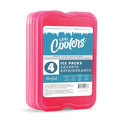Cool Coolers by Fit & Fresh 4 Pack XL Slim Ice Packs, Quick Freeze Space Saving Reusable Ice Packs for Lunch Boxes or Coolers - color: Pink (4 Pack)