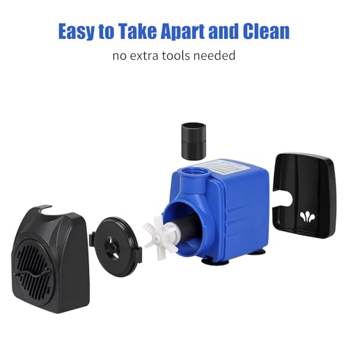 AQUANEAT Small Fountain Pump, 160 GPH Submersible Water Pump for Aquarium Fish Tank, Outdoor Water Fountain, Hydroponics, Pond Filter Pump - size: 160 GPH