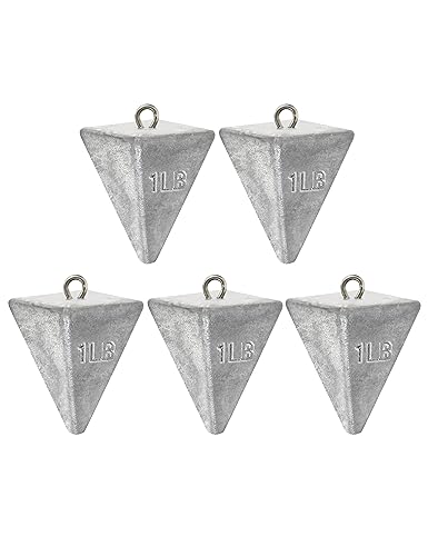 BLUEWING Pyramid Sinkers Lead Fishing Weights 1oz,2oz,3oz,5oz,8oz,10oz,12oz,16oz,32oz for Saltwater - style: #16 16oz, 2 Pack