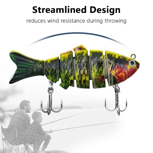 Fishing Lures for Freshwater and Saltwater，Lifelike Swimbait Lures for Bass Trout Pike，Amazing Fishing Gifts for Fishman - size: A3-3.8''0.045lb