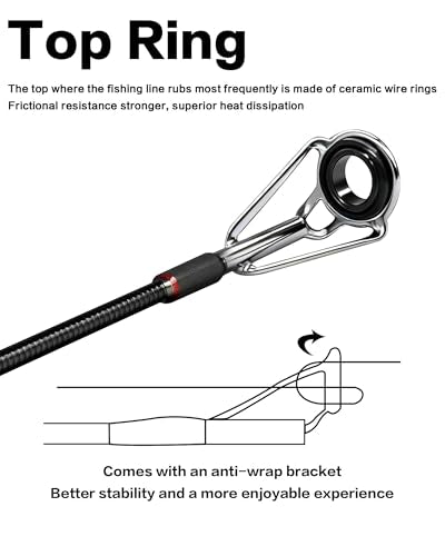 IZTOSS Fishing Rod Tip Repair Kit Fishing Rod Guides Replacement Kit Black Stainless Steel, Wear Resistant Ceramic Ring for Saltwater & Freshwater Fishing Rod 60/90Pcs - color: 90PCS