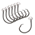 Mustad Ringed Demon Offset Circle 4X Strong - Designed to Perform Flawlessly Featuring Kirbed Hook -Black Nickel - size: Size 8/0 - Pack of 7