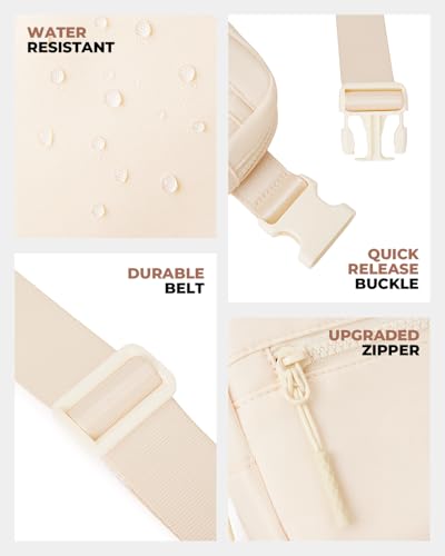 CHOLISS Small Sling Bag for Women and Men, Crossbody Bags Trendy Fanny Packs Chest Bag with Extended Strap - color: B02 Light Peach