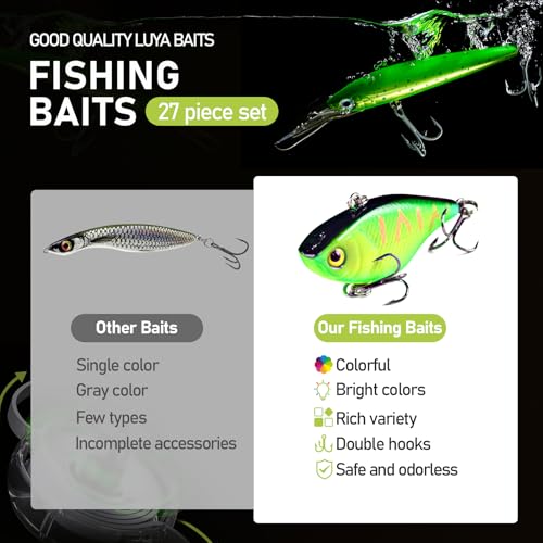 Fishing Pole and Reel Combo - 2PCS Carbon Fiber Telescopic Rods Spinning Reels Saltwater/Freshwater Kit with Lures, Line and Carrier Bag, Travel Fishing Gear for Adults - size: 5.9 FT