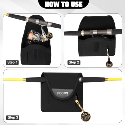 Booms Fishing Spinning Reel Cover, Neoprene Fishing Reel Case, Fit 5000~10000 Spinning Reels, Saltwater Protective Bag with Handle Slot, RC7 X-Large Size
