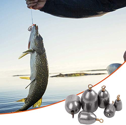 Iron Fishing Weights Sinkers, 20pcs Bass Casting Sinker Weights with Ring Drop Fishing Sinker and Weights for Saltwater Surf Sea Fishing - size: 20pcs 1/4oz