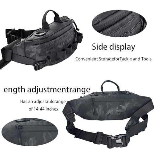 Fishing Fanny Pack for Men -Fishing Fanny Pack-Lightweight and Fishing Sling Pack - color: balck3