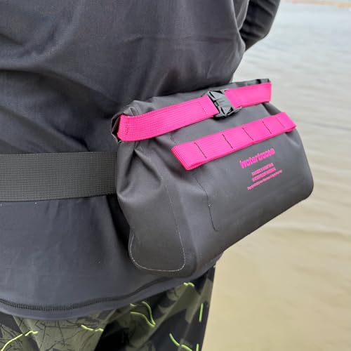 Waterproof Waist Bag, for Surfing, Paddleboarding, Boating,Cycling,Water Park Activities (Black/pink) - color: Black/pink