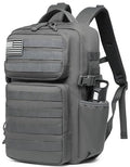 Wotony Military Tactical Backpack for Men Waterproof Daypack 3 Day Assault Pack Molle Bag with Water Bottle Holder - color: Grey, size: 30L