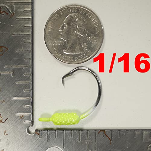 Generic Yellowtail Snapper Weighted Circle Hook Jigs - Chartreuse 4/0 Hook - 1/16 oz - 25 Pack