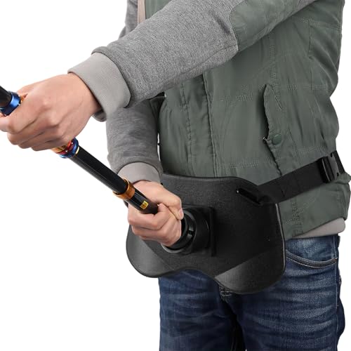 PELLOR 360°Adjustable Padded Fishing Fighting Belt Offshore Tackle Boat Fishing Rod Holder - color: Black