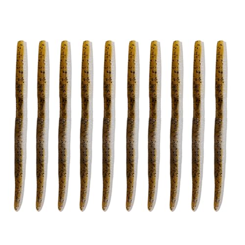 Soft Plastic Fishing Lures with Salted Hook Slot 10pcs FS/RE-09 - color: Color C