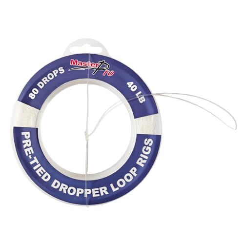 MASTERPRO Pre-Tied Dropper Loop Rigs, Fishing Line Spool 10LB 15LB 20LB 30LB 40LB 50LB 60LB 80LB 100LB, Suitable for Saltwater Freshwater Fishing - size: big bobbin-40LB