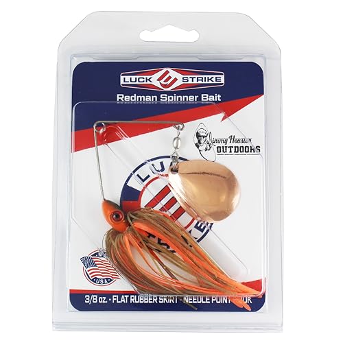 Luck E Strike Redman Spinner Bait by Jimmy Houston, 3/8 Ounce Colorado Spinnerbait - color: Orange/Brown