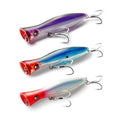 6.2 Inch 2.73 oz Saltwater Topwater Popper Fishing Lures with 3/0 4X Strengthened BKK Treble Hooks, Through-Wire for Strength & Durability, Target GT, Tuna, Sea Bass, Marlin - color: A2-/2.73OZ-6.2''