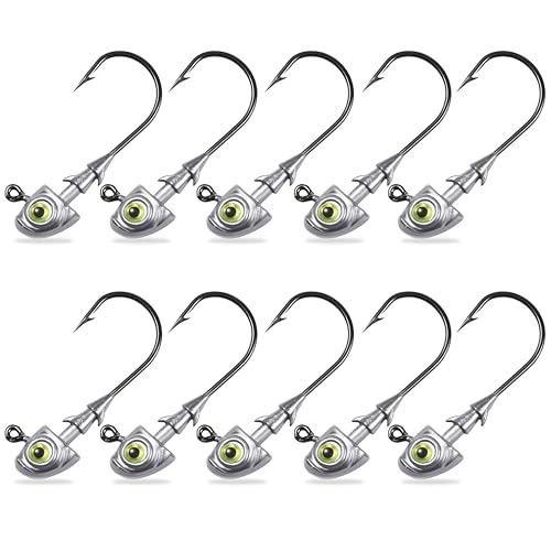 Swimbait Jig Heads Fishing Jigs Swim Bait Jighead with Two Bait Keepers and 3D Eyes 1/8 3/16 1/4 3/8 1/2oz Jigheads Freshwater Saltwater Fishing - size: 3/16oz