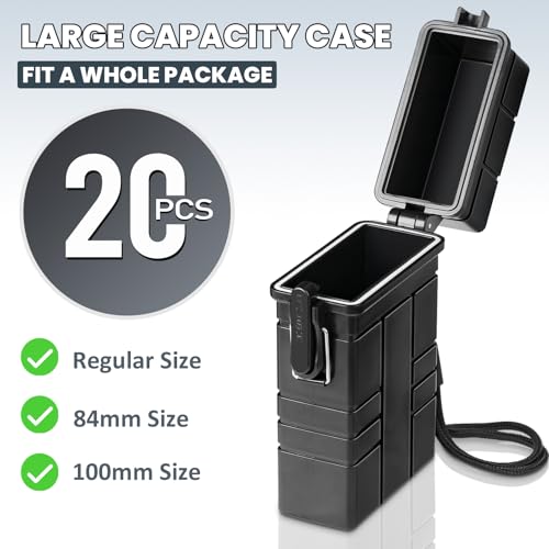 Waterproof Case, Airtight Holder Case for Whole Package 20pcs 84-100mm Size, EDC Survival Container for Fishing Kit, Match Seal Storage Dry Box, Camping Essentials, Cool Gadgets for Men Women - size: 100mm