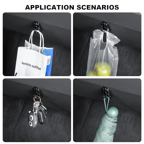 2PCS Glove Box Hook for Tesla Model Y 2026 Juniper [Cool Car Shape, Foldable] Glove Box Organizer Bag Holder Storage Hanger Clip for 2024-2026 Tesla Model 3 Highland and 2025-2026 New Model Y