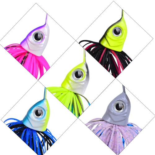 Spinnerbait Fishing Lure, Hard Metal Jig Spinner Baits Kits Swimbait for Bass Trout Pike Salmon Walleye Freshwater Saltwater 5pcs/Pack - color: Spinnerbait 5pcs/set 4, size: 1/2oz