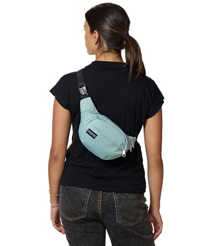 JanSport Fifth Avenue Fanny Pack Crossbody Bags for Women, Men - Stylish, Durable Waist Bag with Adjustable Belt, Main Zippered Pocket, Quick Stash Pocket - Travel Essentials - Black - color: Faded Sage