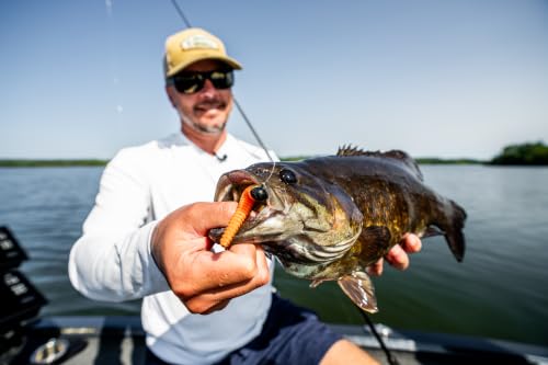 CrushCity Ned BLT Soft Plastic Ned Rig Stick Bait, Compact Finesse Worm for Mushroom Jig Heads & Pressured Bass - color: Ghost Morning Dawn, size: 3"