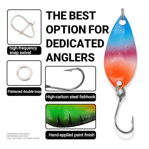 10pc Metal Spoon & Soft Plastic Lures Kit | Spinnerbait Box w/Paddle Tails | Bass/Walleye/Trout/Salmon | Pro Saltwater & Freshwater Fishing Gear