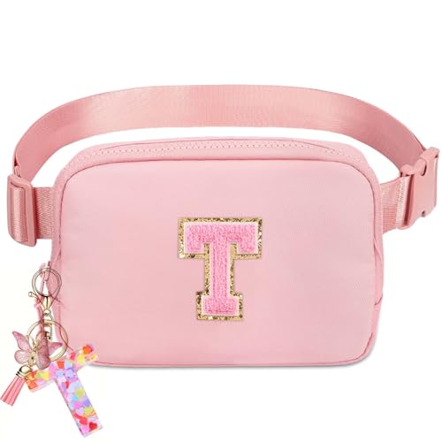 Initia Belt Bag - Small Waist Bag for Teen Girls & Women, Trendy Kids Fanny Pack - Ages 8-12, Teen Birthday Gifts - color: Pink, style: T
