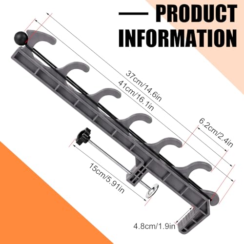 2 Sets Truck Bed Fishing Rod Holder, Fishing Pole Rack for Truck Holds 4 Rods, Fits 2.36" Thick Rails, Easy Install Kayak & Fly Rod Storage Stand - color: Grey, style: 6 Holes