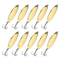 Fishing Spoons Lures, Metal Saltwater Treble Trout Lures Jigging Spoon with Treble Hooks Casting Spinner Baits - color: Gold, size: 18g / 3/5oz