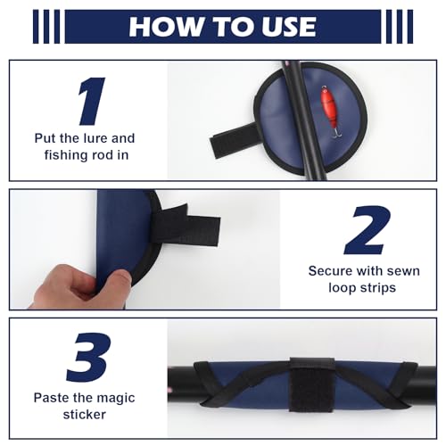 Fishing Lure Covers 8 Pack Fishing Lure Wraps Durable Fishing Hook Cover Bait Storage Protectors 6" Lure Shield Guard Protector to Keep Fishermen Safe for Rod (Blue) - color: Blue