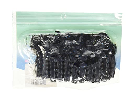 Yamamoto Custom Baits Double Tail Grub Soft Plastic Bait, 20-Pack, Bass Fishing Soft Plastic Lure, Multiple Sizes & Colors - color: BLACK W/ LARGE BLUE FLAKE, size: 4"