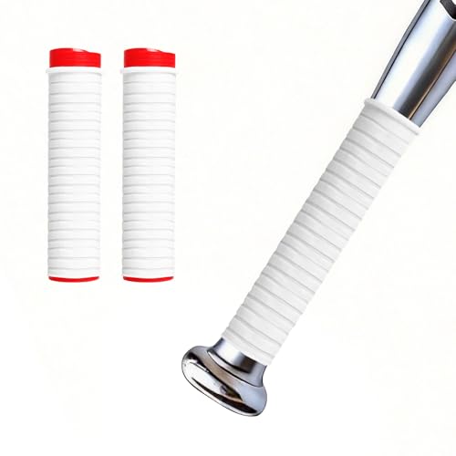 2-Pack Cold Shrink Grip Sleeve for Baseball Bat, 8.7"-10.6" Expansion Non-Slip Long Overgrip, Vibration Dampening Handle Cover for Baseball, Softball, Hockey Sticks, Fishing Rods & Tools - color: White