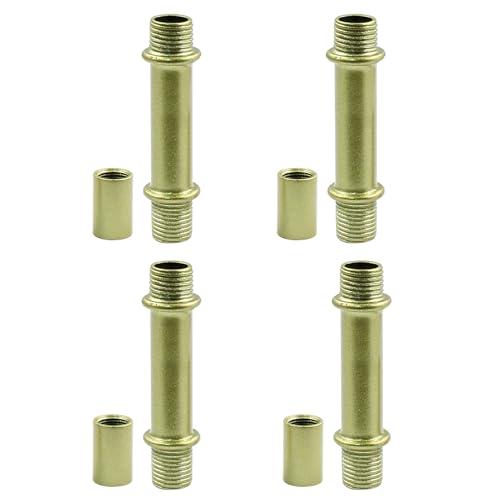 Litoexpe Double End Straight Pipe Lamp Stem Kit 50mm(1.97"), Lamp Extension Rod with Connector 4 Pcs, Lamp Rod Hardware Light Fixture Parts Replacement Gold - color: Gold, size: 1.97 Inch