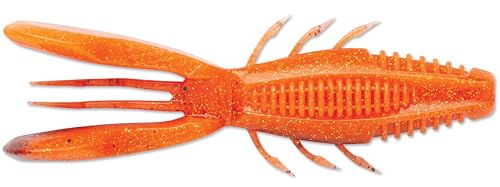 CrushCity Bronco Bug Soft Plastic Bass Lure, Dual-Action Creature Bait with Hinged Arms & Subtle Leg Movement - color: Red Craw, size: 4"