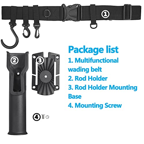 Fishing Rod Holster, Fishing Waist Belt Rod Holder, Adjustable Pole inserter for Spinning Casting Reel Outdoor Fishing - color: Rod Holder Belt Set
