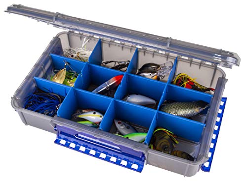 Flambeau Outdoors Zerust MAX WP5012ZM Ultimate Waterproof Tuff Tainer - Double Deep - 12 Compartments and 5 Removable Dividers - 14" L x 8.89" W x 3.02" - Fishing and Tackle Storage Utility Box - size: 14" Divided Double Deep